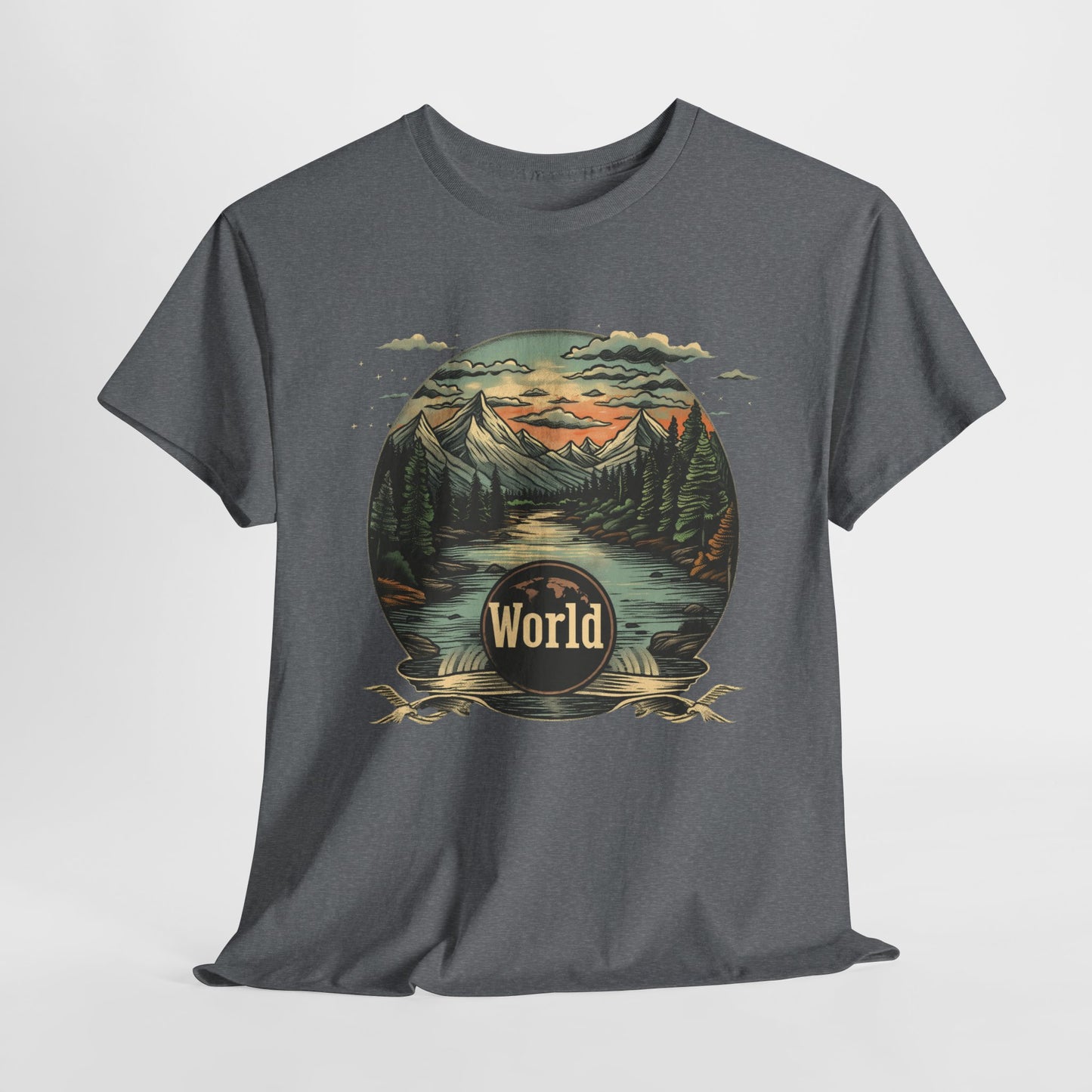 World Landscape Graphic - Unisex Heavy Cotton Tee