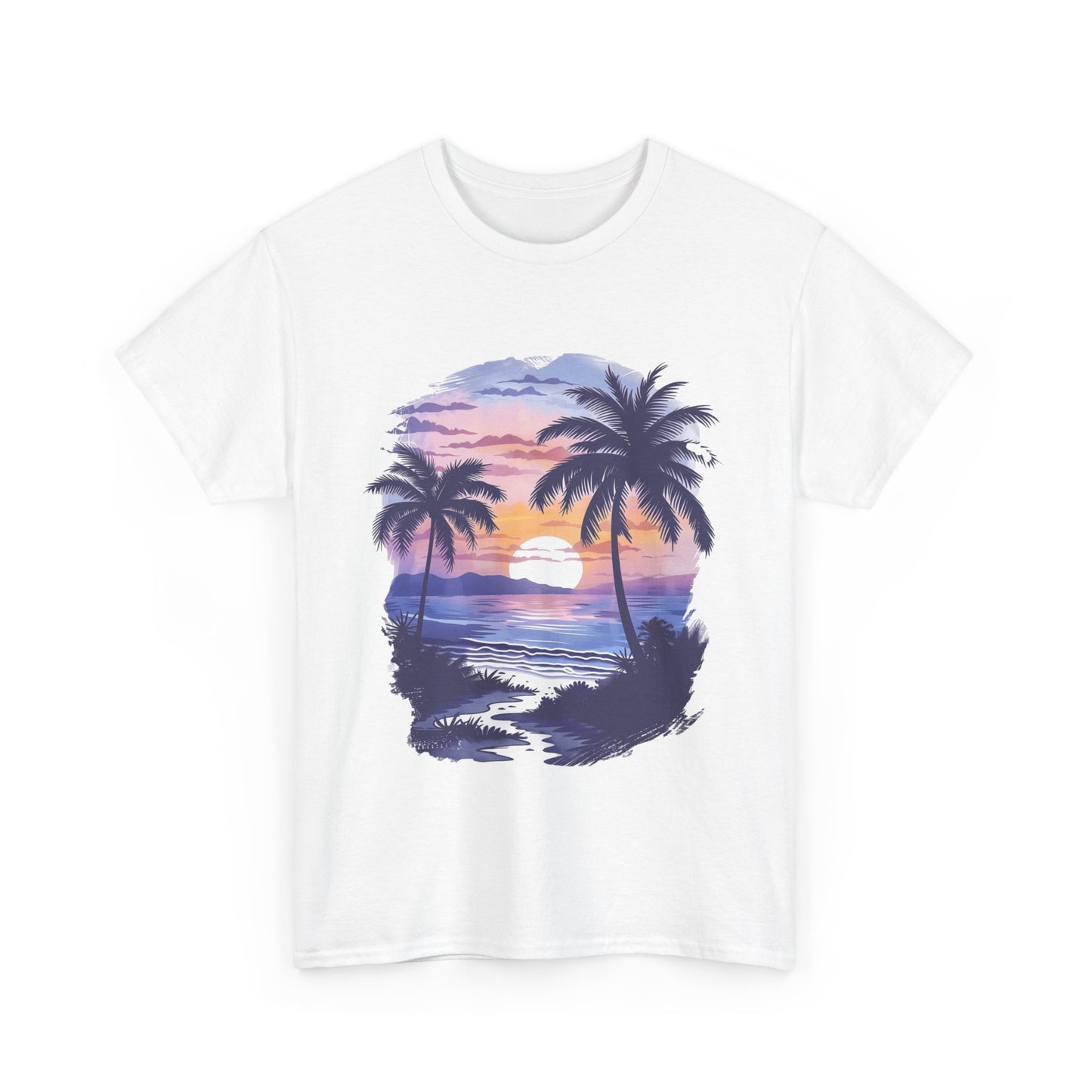 Tropical Sunset - Unisex Heavy Cotton Tee