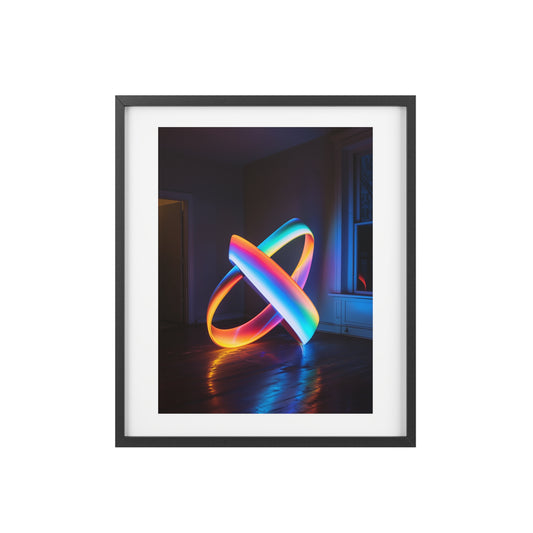 Framed rectangular Wall art posters - Neon Ribbon 3