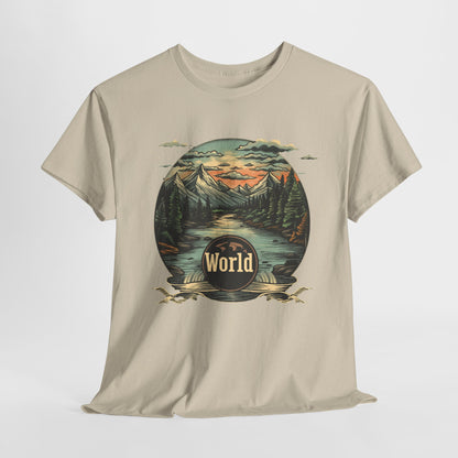 World Landscape Graphic - Unisex Heavy Cotton Tee