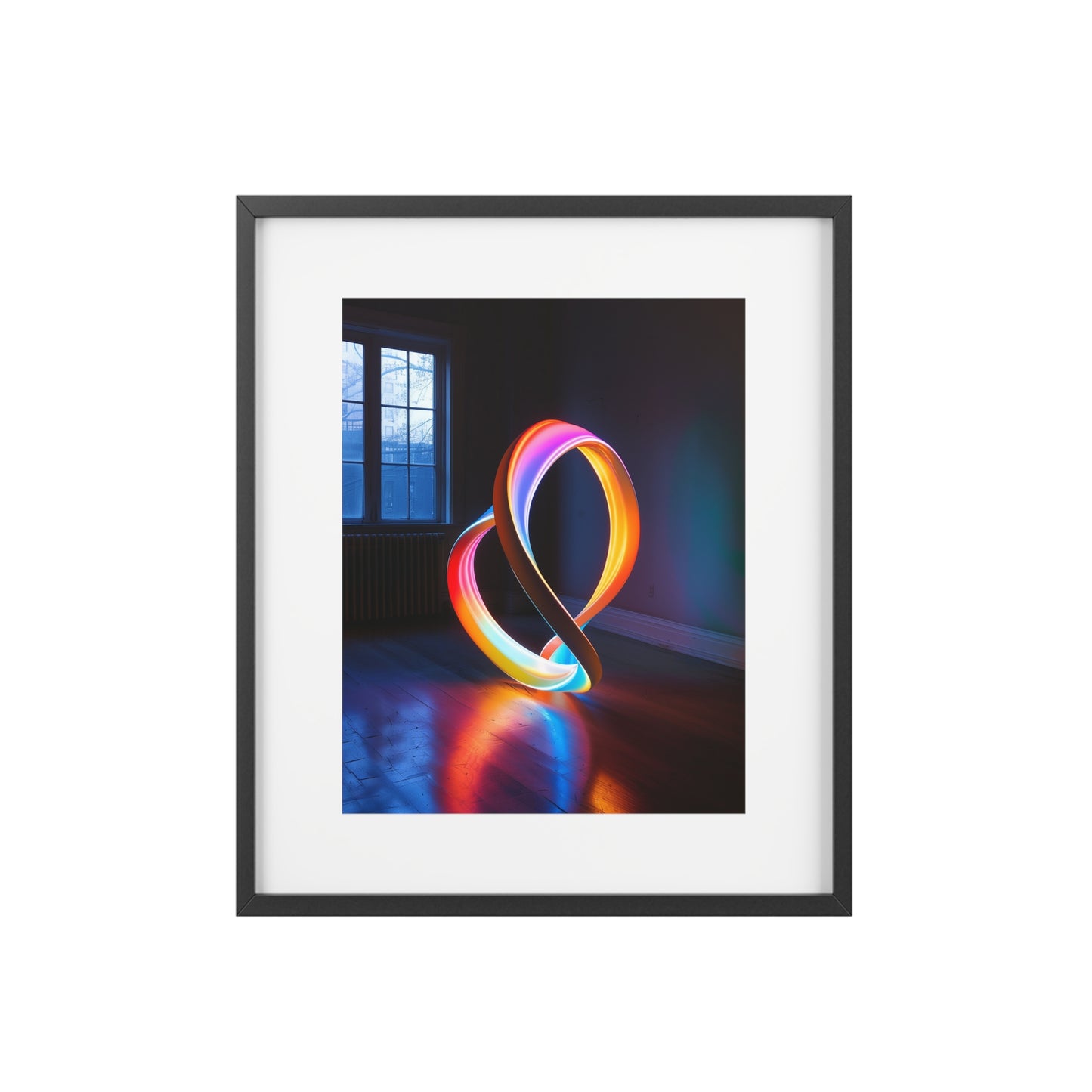 Framed rectangular Wall art posters - Neon Ribbon 1