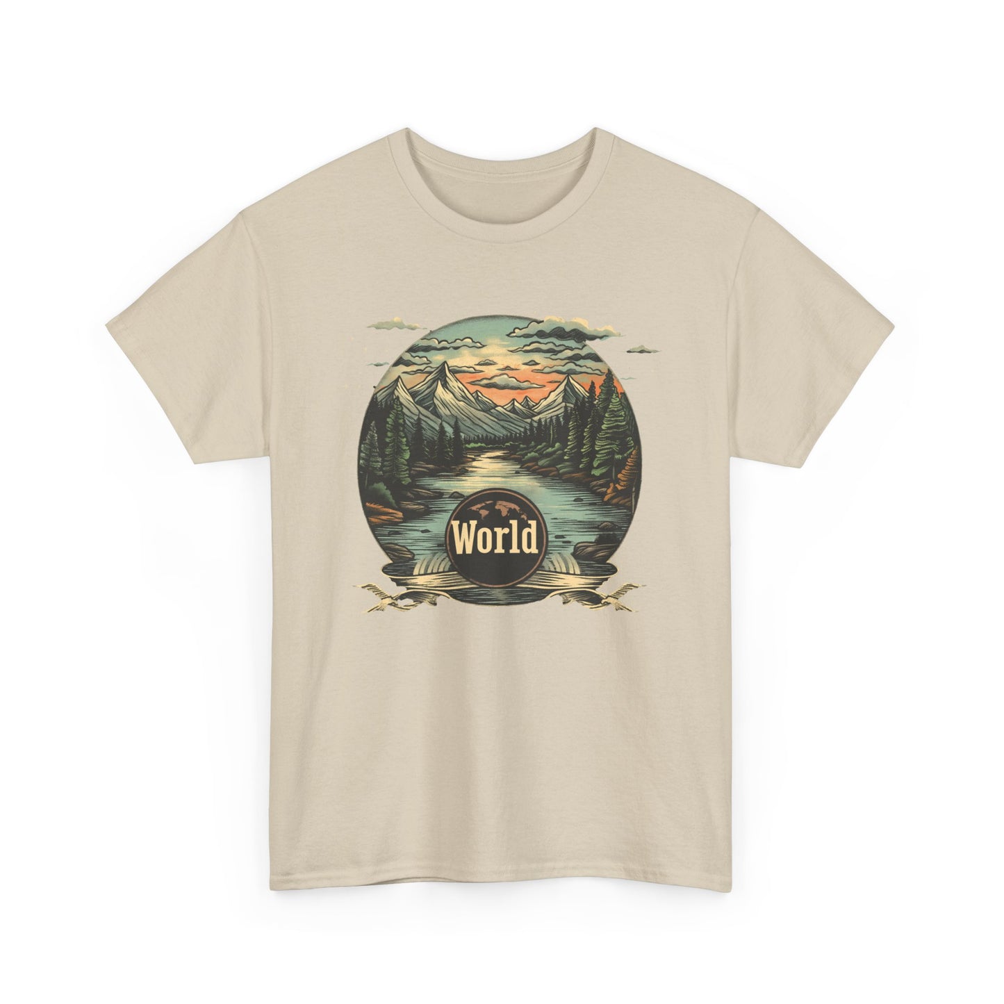 World Landscape Graphic - Unisex Heavy Cotton Tee