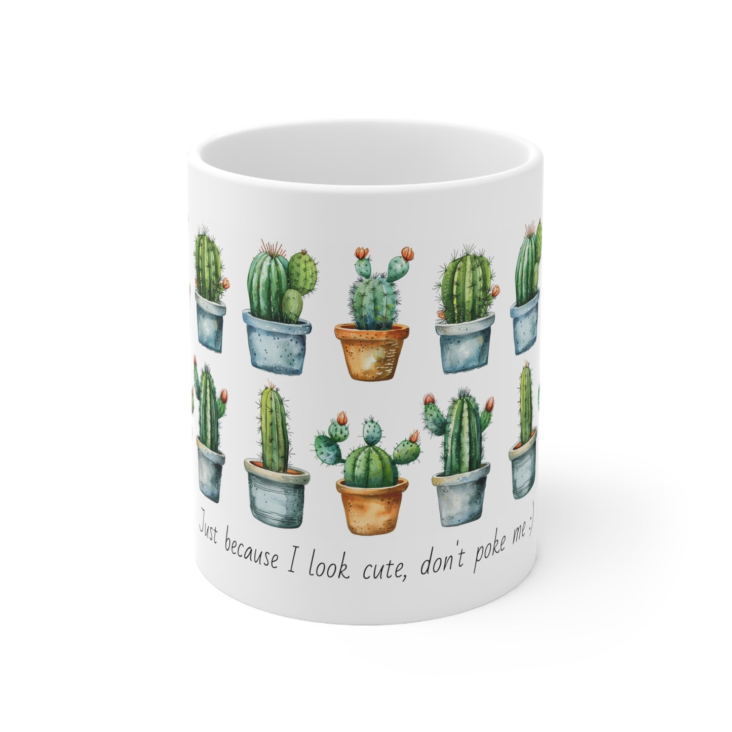 Cactus watercolor Ceramic Coffee Cups, 11oz.