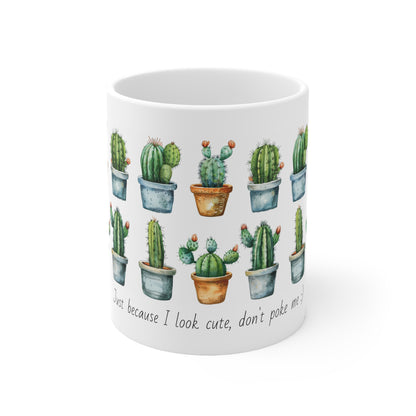 Cactus watercolor Ceramic Coffee Cups, 11oz.