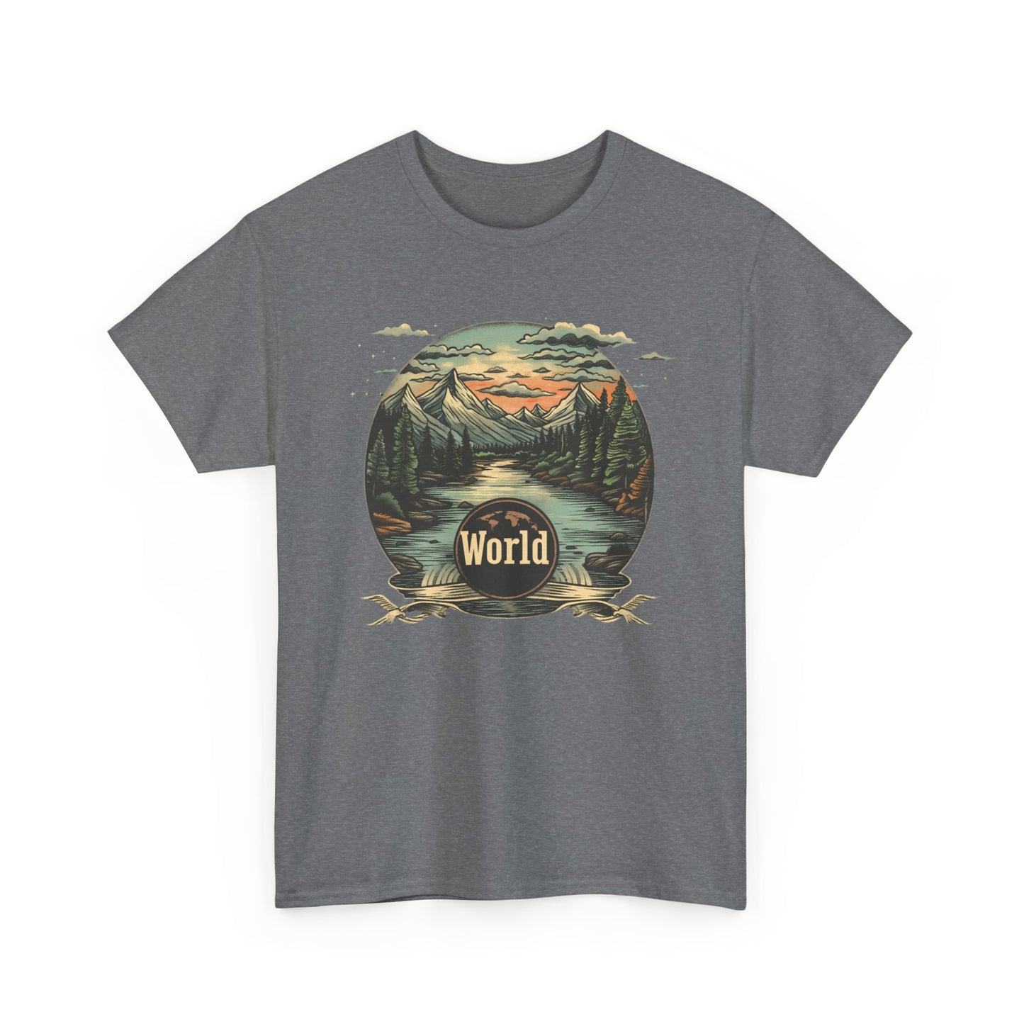 World Landscape Graphic - Unisex Heavy Cotton Tee