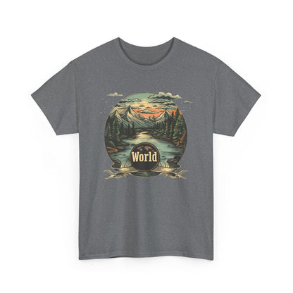 World Landscape Graphic - Unisex Heavy Cotton Tee