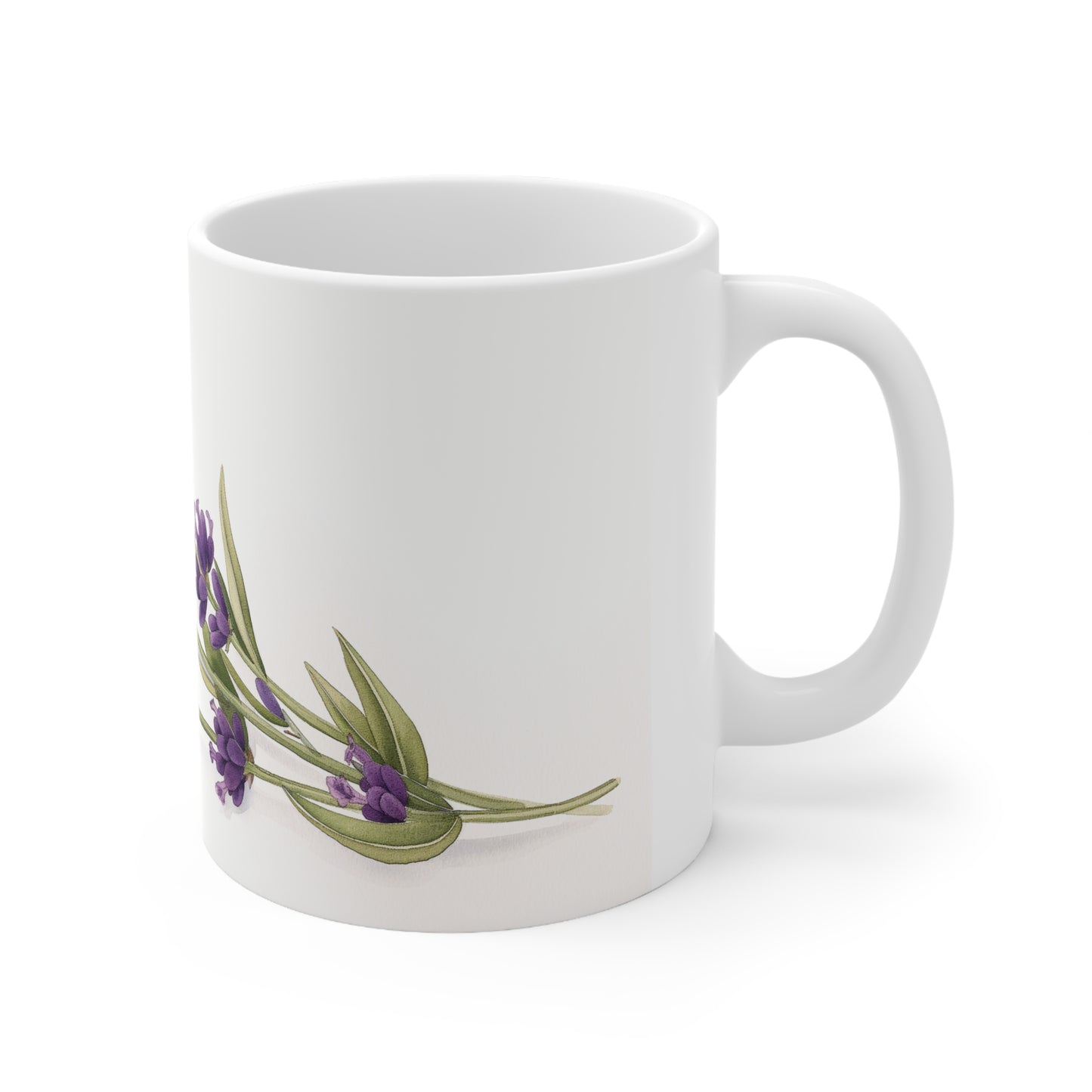 Lavender Flower Ceramic Coffee Cups, 11oz.
