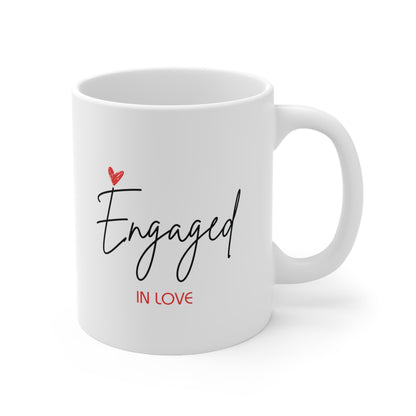 "Engaged in Love" Ceramic Coffee Cups, 11oz.