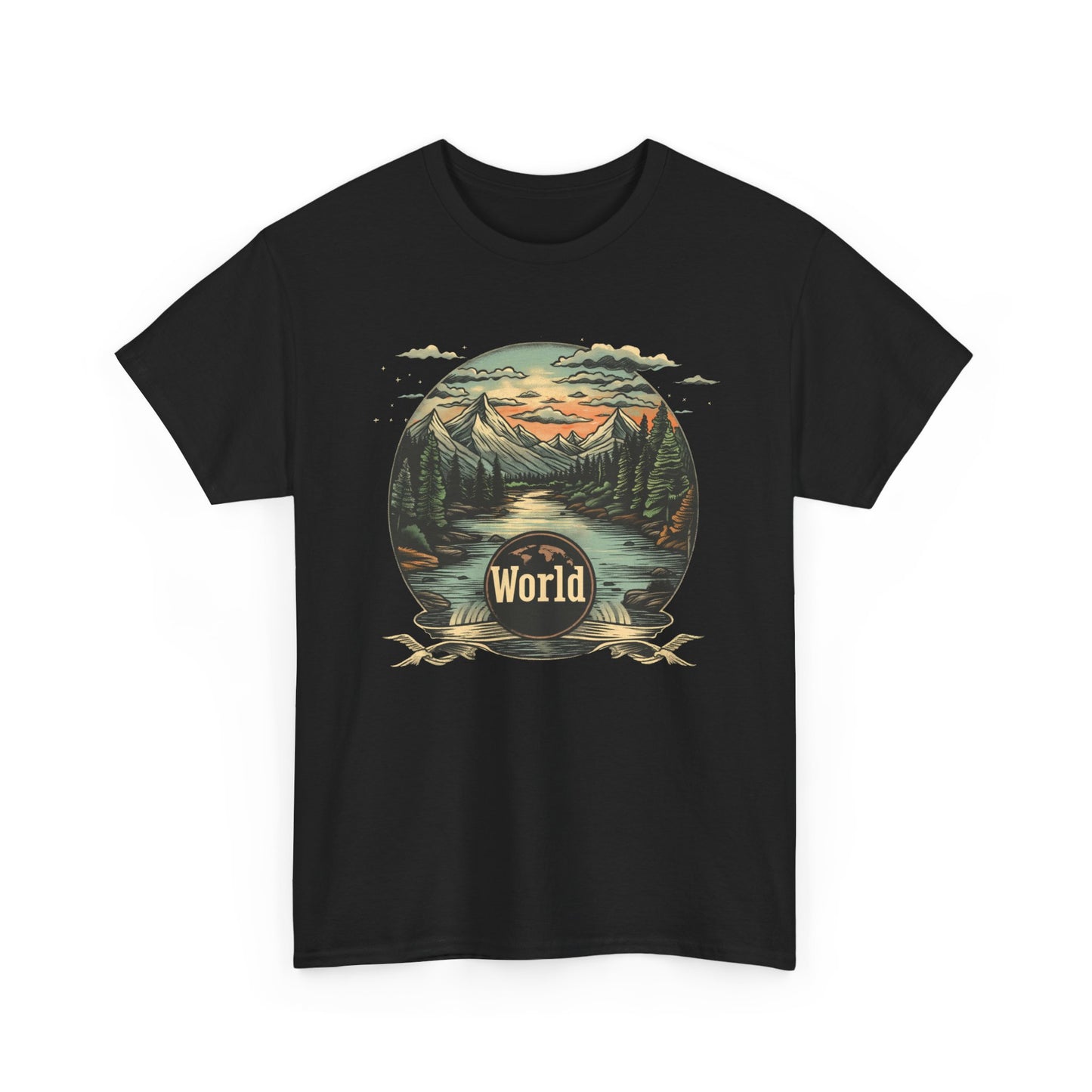 World Landscape Graphic - Unisex Heavy Cotton Tee
