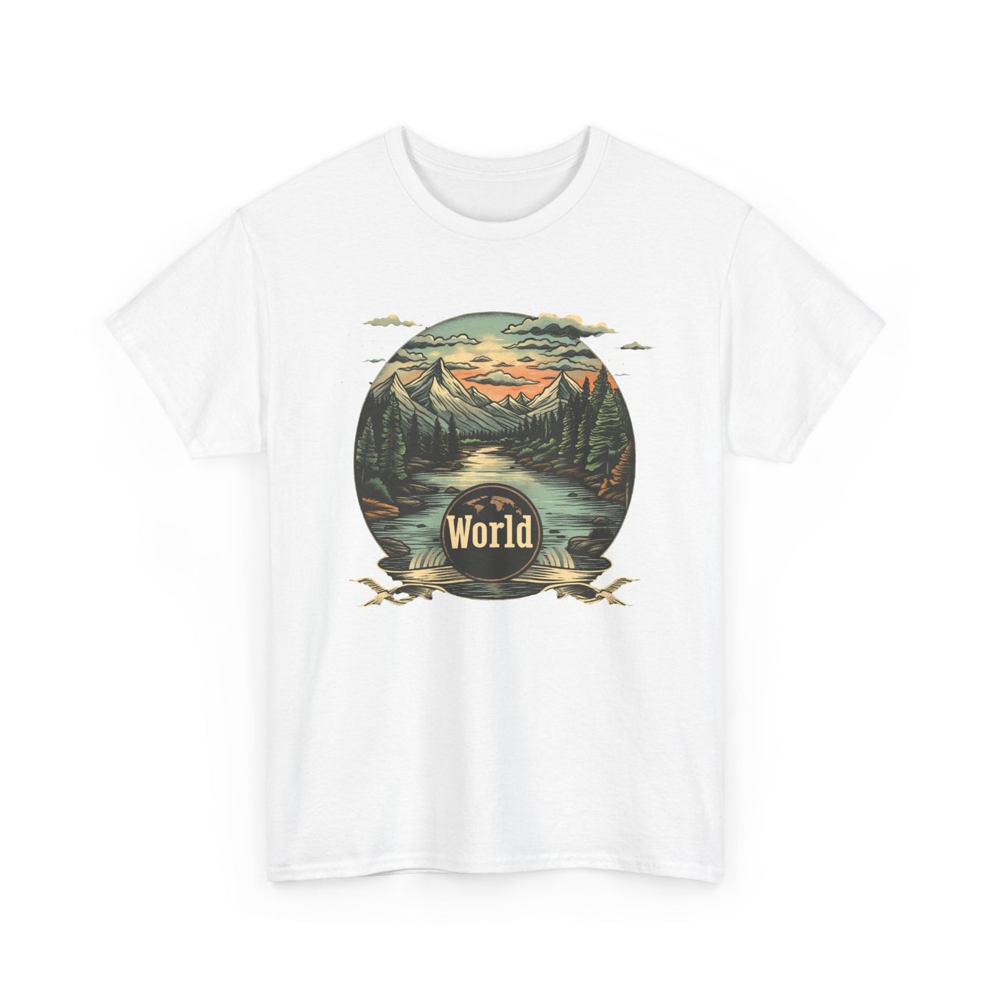 World Landscape Graphic - Unisex Heavy Cotton Tee