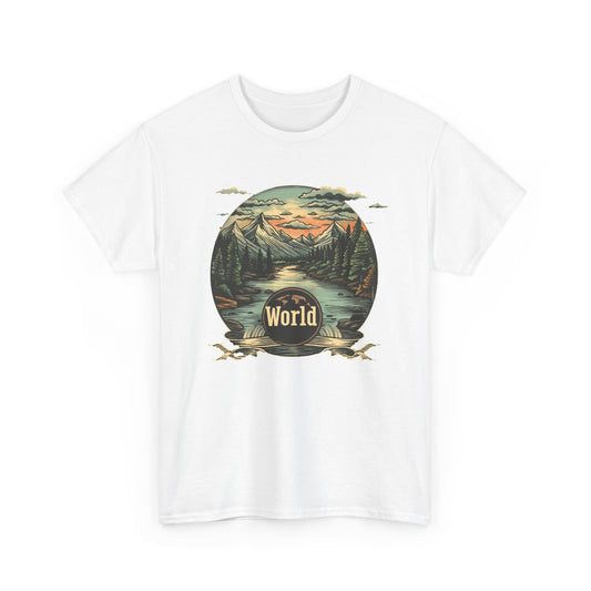 World Landscape Graphic - Unisex Heavy Cotton Tee