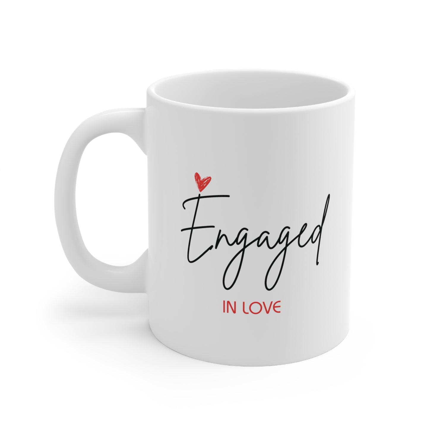 "Engaged in Love" Ceramic Coffee Cups, 11oz.