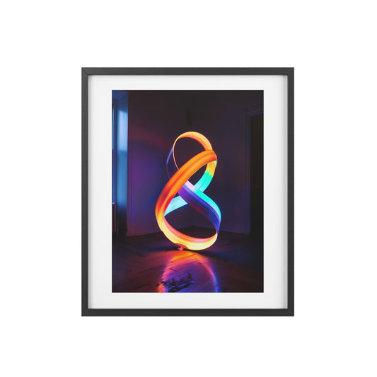 Framed rectangular Wall art posters - Neon Ribbon 2