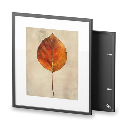 Framed Wall Art, Autumn orange Leaf, Minimalistic Art
