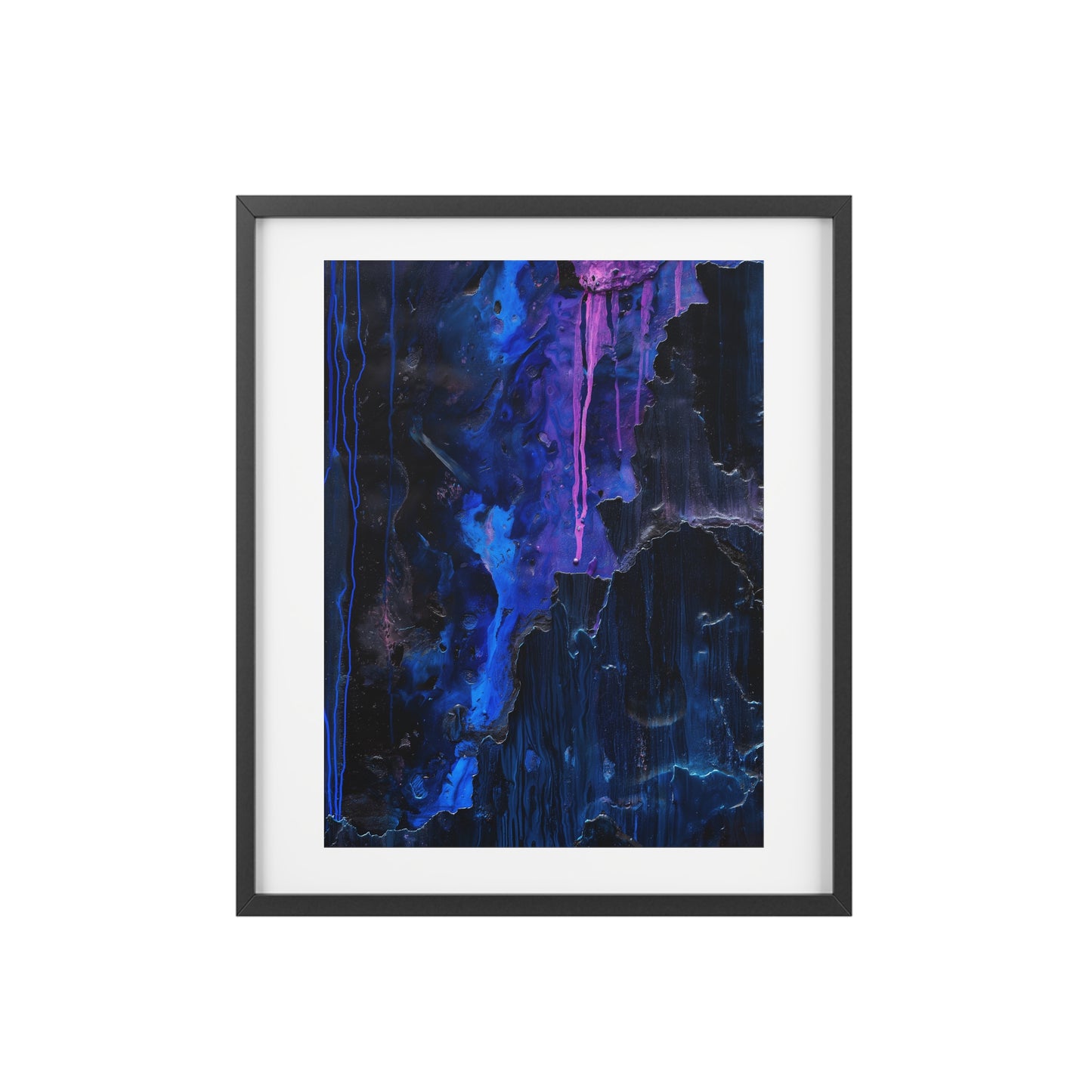 Wall Art, Abstract dripping hues of blue and pink