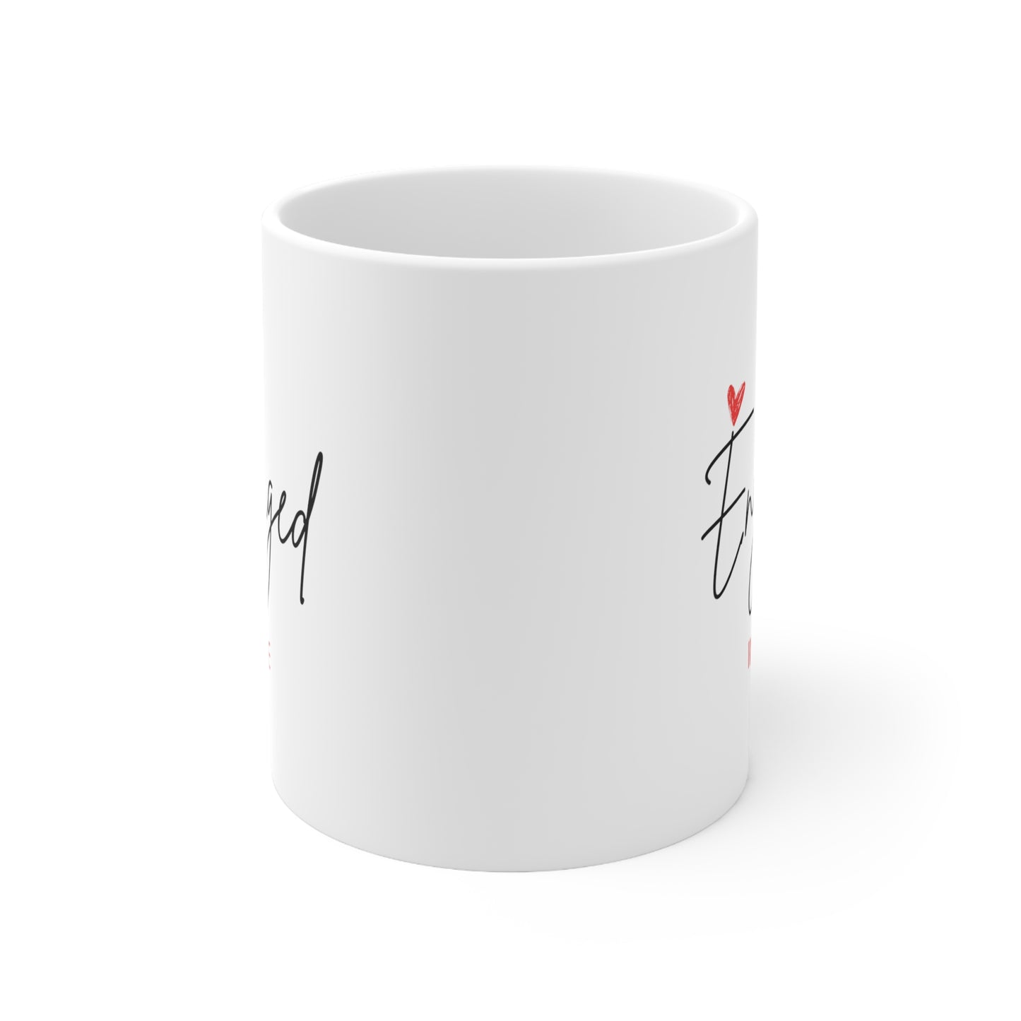 "Engaged in Love" Ceramic Coffee Cups, 11oz.