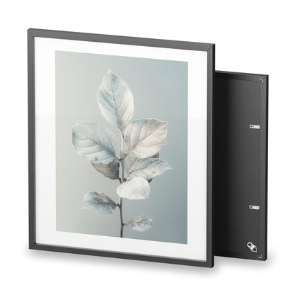 Framed Wall Art, Abstract White Plant, Minimalistic Art