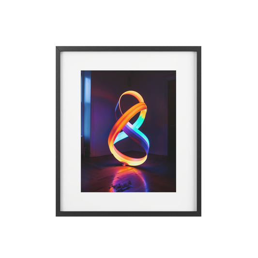 Framed rectangular Wall art posters - Neon Ribbon 2
