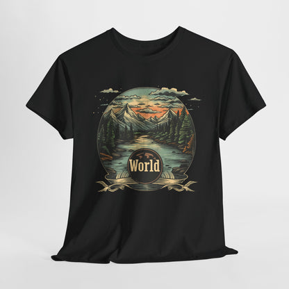 World Landscape Graphic - Unisex Heavy Cotton Tee