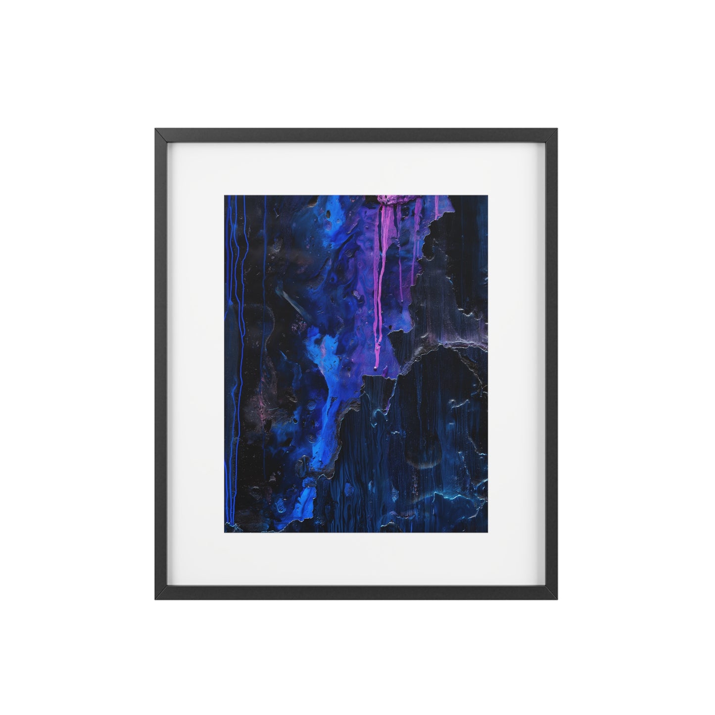 Wall Art, Abstract dripping hues of blue and pink