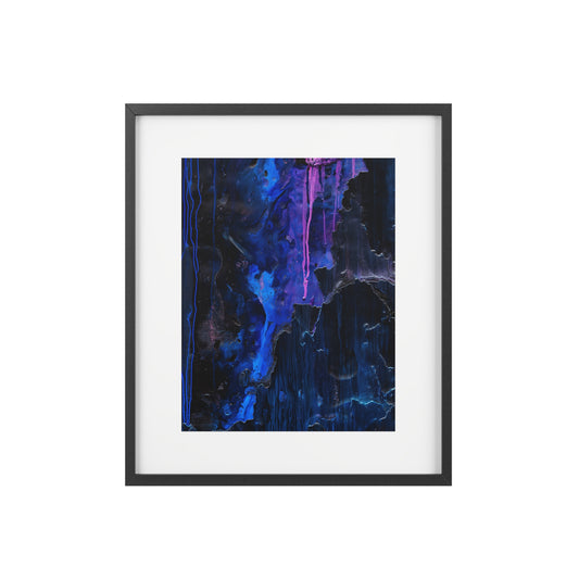 Wall Art, Abstract dripping hues of blue and pink