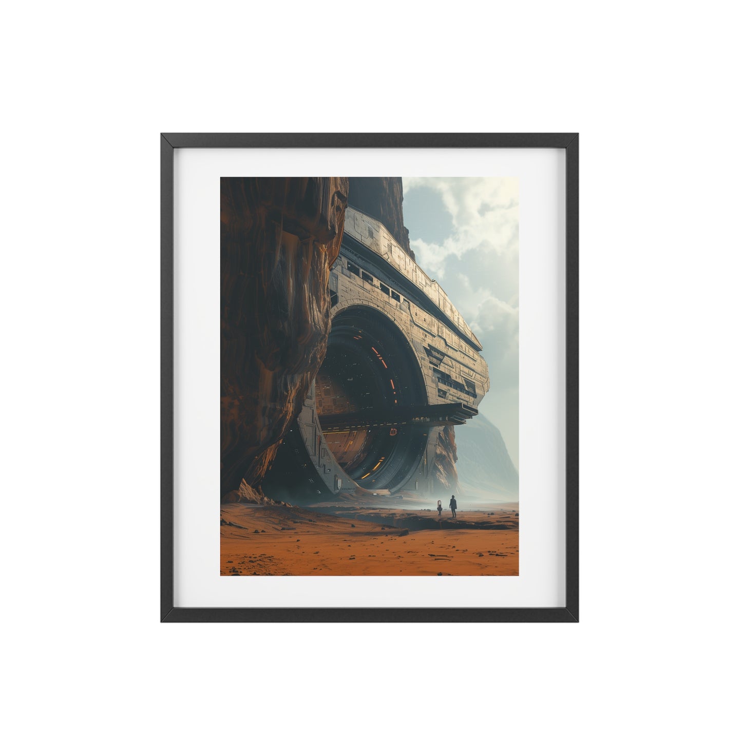 Sci-fi cinematic framed rectangular Wall art posters, Martian Portal