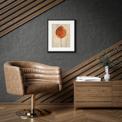 Framed Wall Art, Autumn orange Leaf, Minimalistic Art