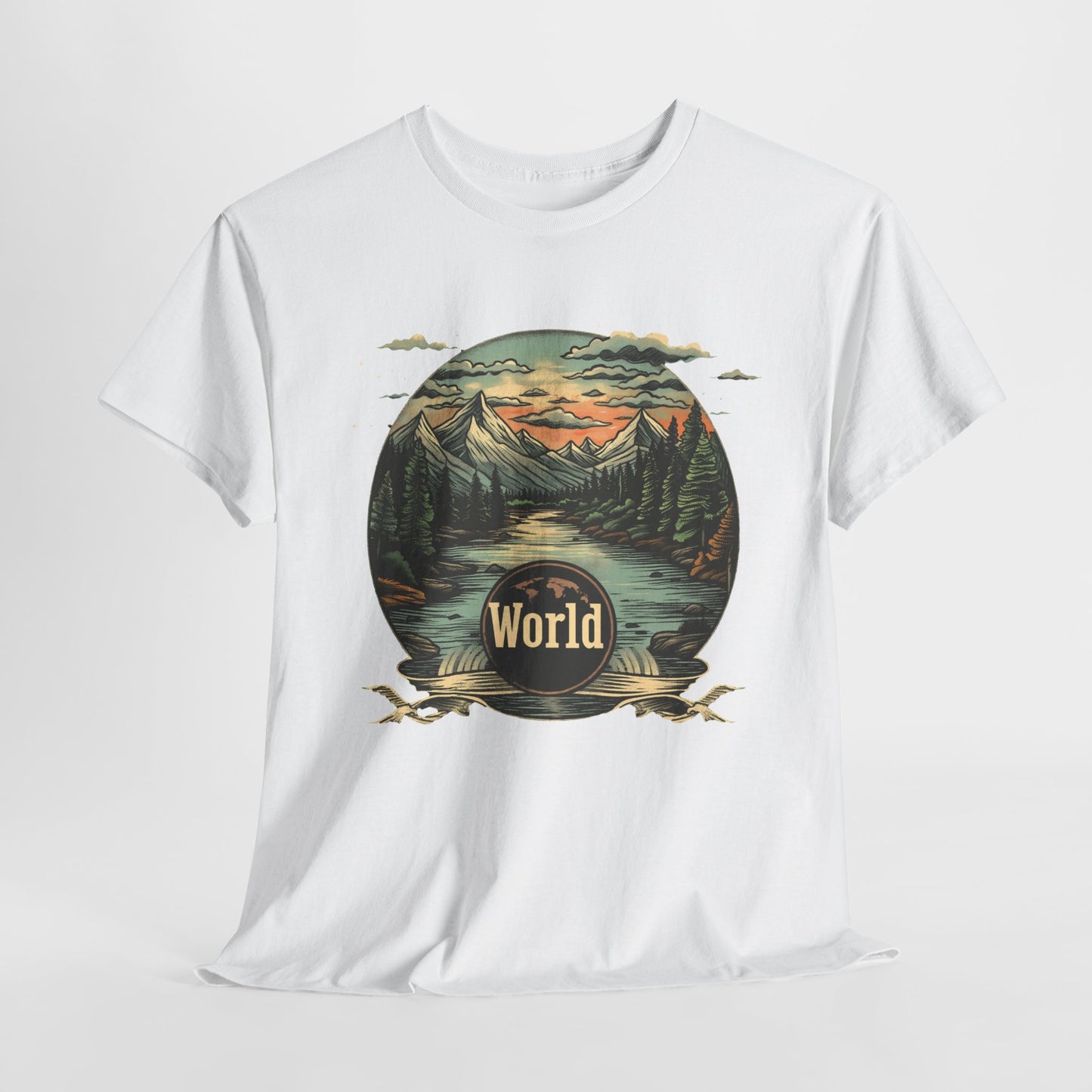 World Landscape Graphic - Unisex Heavy Cotton Tee