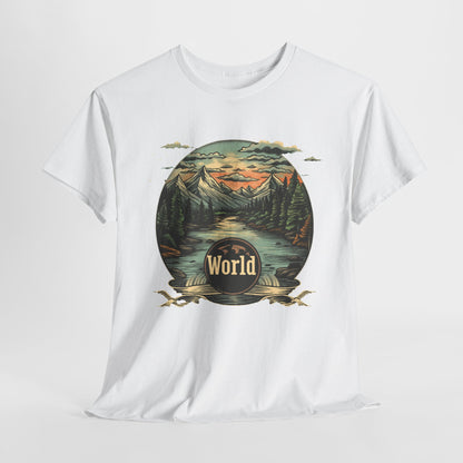 World Landscape Graphic - Unisex Heavy Cotton Tee