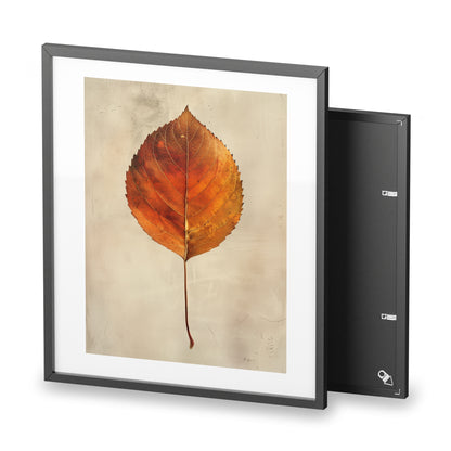 Framed Wall Art, Autumn orange Leaf, Minimalistic Art