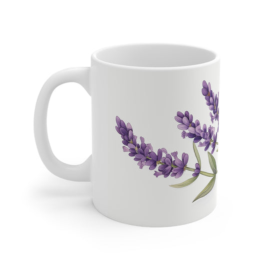 Lavender Flower Ceramic Coffee Cups, 11oz.