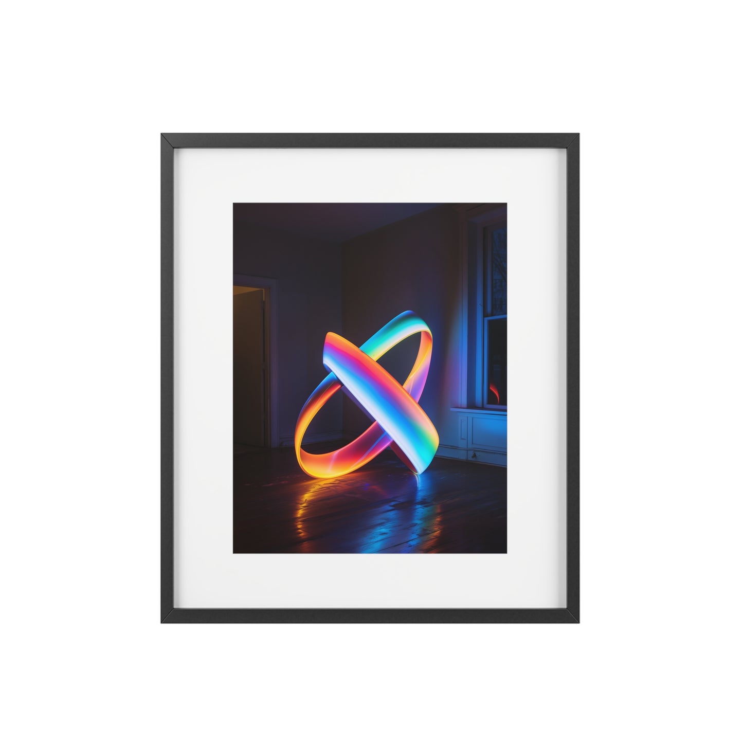 Framed rectangular Wall art posters - Neon Ribbon 3