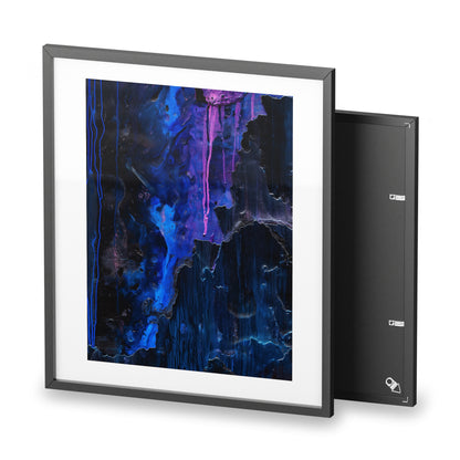 Wall Art, Abstract dripping hues of blue and pink